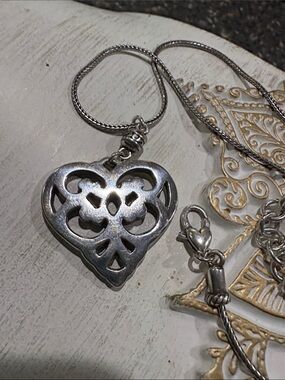 Brighton Silver Heart Filigree Pendant Necklace